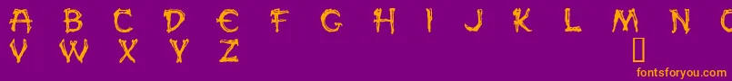 PaleosDemo-Schriftart – Orangefarbene Schriften auf violettem Hintergrund