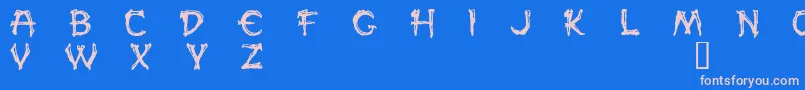 PaleosDemo Font – Pink Fonts on Blue Background