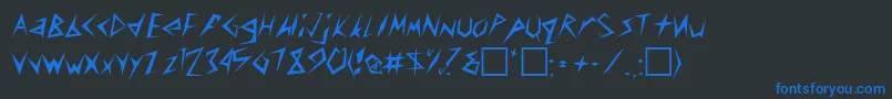 RochelleRegular-Schriftart – Blaue Schriften auf schwarzem Hintergrund
