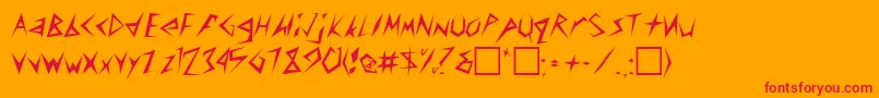 フォントRochelleRegular – オレンジの背景に赤い文字
