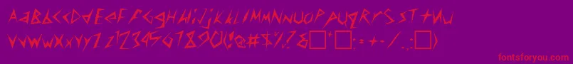 RochelleRegular Font – Red Fonts on Purple Background