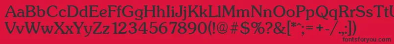 フォントSunsetSerialRegularDb – 赤い背景に黒い文字