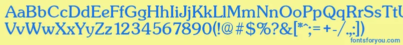 SunsetSerialRegularDb Font – Blue Fonts on Yellow Background