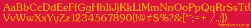 SunsetSerialRegularDb Font – Orange Fonts on Red Background