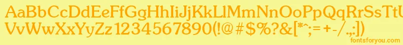 SunsetSerialRegularDb Font – Orange Fonts on Yellow Background