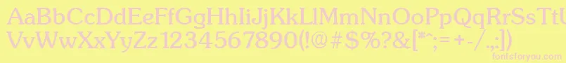 SunsetSerialRegularDb Font – Pink Fonts on Yellow Background