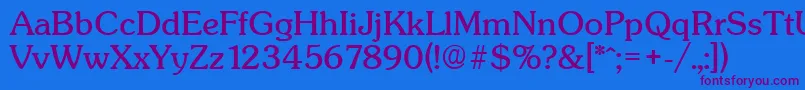 SunsetSerialRegularDb Font – Purple Fonts on Blue Background