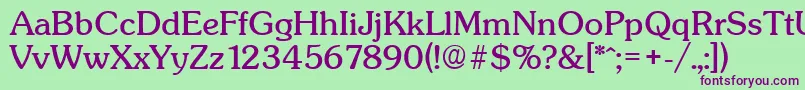 SunsetSerialRegularDb Font – Purple Fonts on Green Background