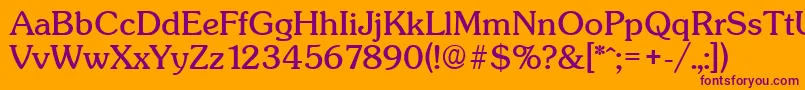 SunsetSerialRegularDb Font – Purple Fonts on Orange Background