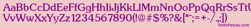 SunsetSerialRegularDb Font – Purple Fonts on Pink Background