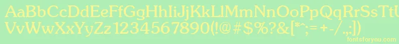 SunsetSerialRegularDb Font – Yellow Fonts on Green Background