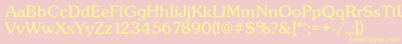 SunsetSerialRegularDb Font – Yellow Fonts on Pink Background