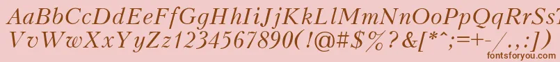 VoltaireItalic Font – Brown Fonts on Pink Background