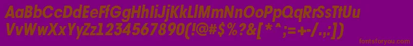 AAvantetcknrExtrabolditalic-fontti – ruskeat fontit violetilla taustalla