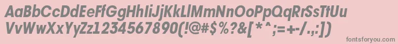 AAvantetcknrExtrabolditalic-fontti – harmaat kirjasimet vaaleanpunaisella taustalla
