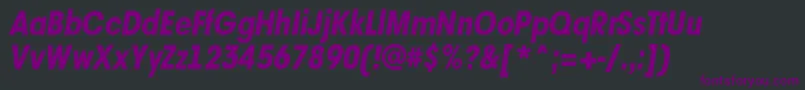 Fonte AAvantetcknrExtrabolditalic – fontes roxas em um fundo preto