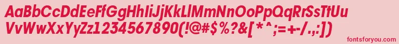 フォントAAvantetcknrExtrabolditalic – ピンクの背景に赤い文字