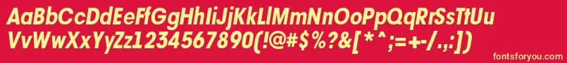 AAvantetcknrExtrabolditalic Font – Yellow Fonts on Red Background