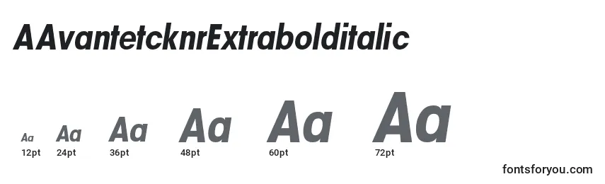 AAvantetcknrExtrabolditalic Font Sizes