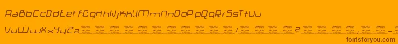 Saiba mais sobre a fonte PhoneBoothCredits Fonte PhoneBoothCredits – fontes marrons em um fundo laranja