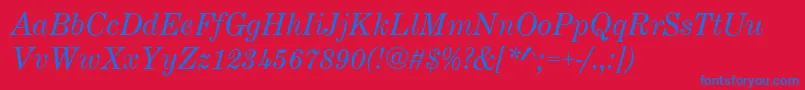 CenturyExpandedItalic Font – Blue Fonts on Red Background