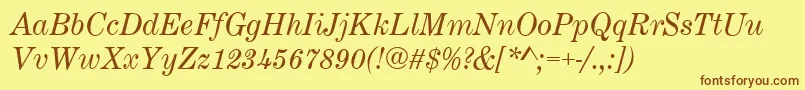 CenturyExpandedItalic Font – Brown Fonts on Yellow Background
