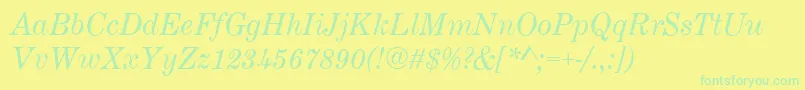CenturyExpandedItalic Font – Green Fonts on Yellow Background