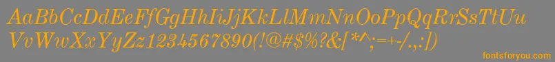 CenturyExpandedItalic Font – Orange Fonts on Gray Background