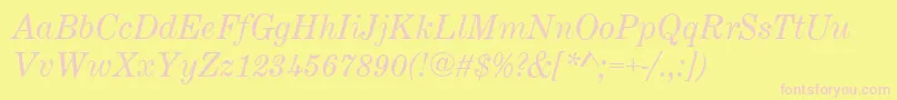 CenturyExpandedItalic Font – Pink Fonts on Yellow Background