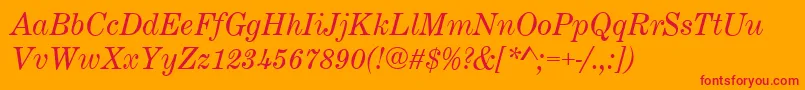CenturyExpandedItalic Font – Red Fonts on Orange Background