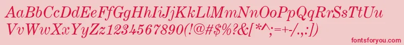 CenturyExpandedItalic Font – Red Fonts on Pink Background