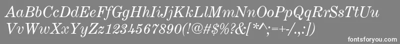 CenturyExpandedItalic Font – White Fonts on Gray Background