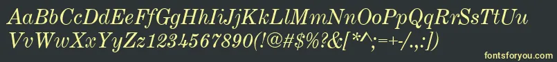 CenturyExpandedItalic Font – Yellow Fonts on Black Background