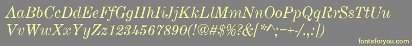 CenturyExpandedItalic Font – Yellow Fonts on Gray Background