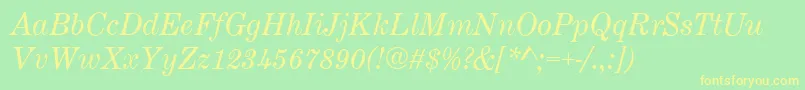 CenturyExpandedItalic Font – Yellow Fonts on Green Background