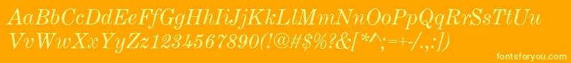 CenturyExpandedItalic Font – Yellow Fonts on Orange Background