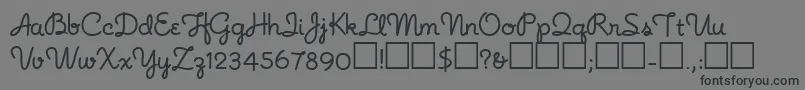 フォントNoodlescript – 黒い文字の灰色の背景