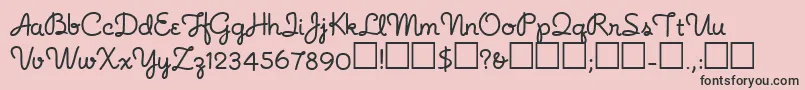 Noodlescript Font – Black Fonts on Pink Background