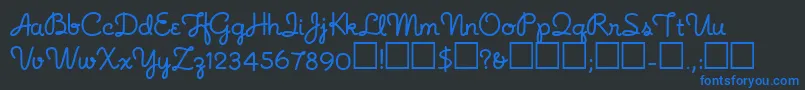 Fonte Noodlescript – fontes azuis em um fundo preto