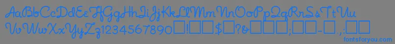 Noodlescript Font – Blue Fonts on Gray Background