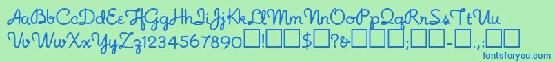 fuente Noodlescript – Fuentes Azules Sobre Fondo Verde