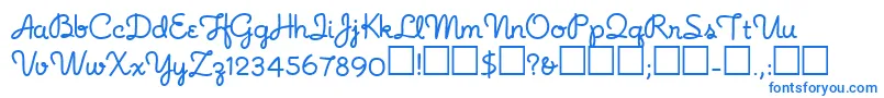 Noodlescript Font – Blue Fonts on White Background