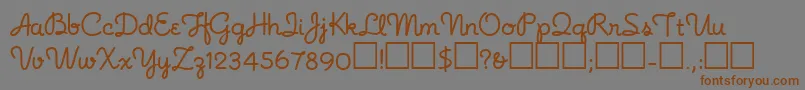Noodlescript-Schriftart – Braune Schriften auf grauem Hintergrund
