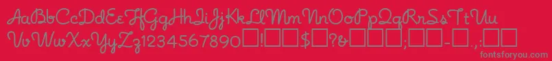 Noodlescript Font – Gray Fonts on Red Background