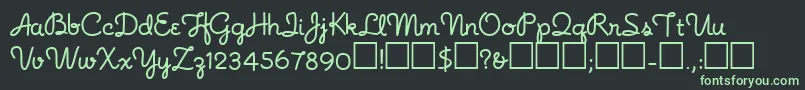 Noodlescript Font – Green Fonts on Black Background