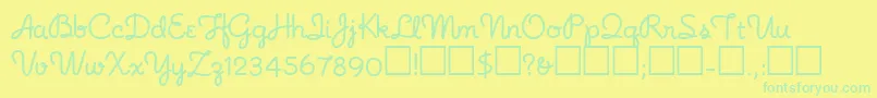 Police Noodlescript – polices vertes sur fond jaune