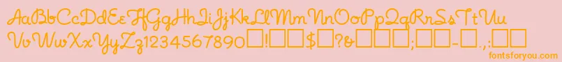 Noodlescript Font – Orange Fonts on Pink Background