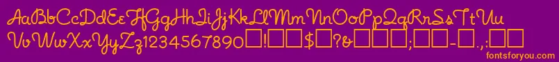 Noodlescript Font – Orange Fonts on Purple Background