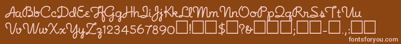 Noodlescript Font – Pink Fonts on Brown Background