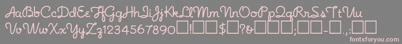 Czcionka Noodlescript – różowe czcionki na szarym tle